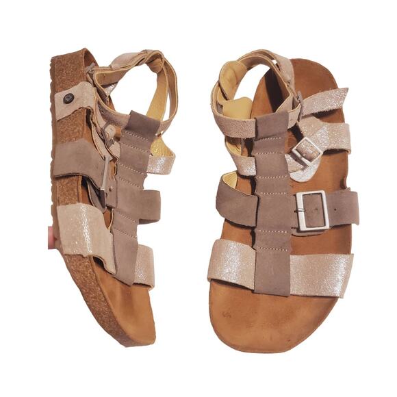 Haflinger Mara Slingback Sandal Gladiator Gold Bronze Size 37/6 - Picture 1 of 10